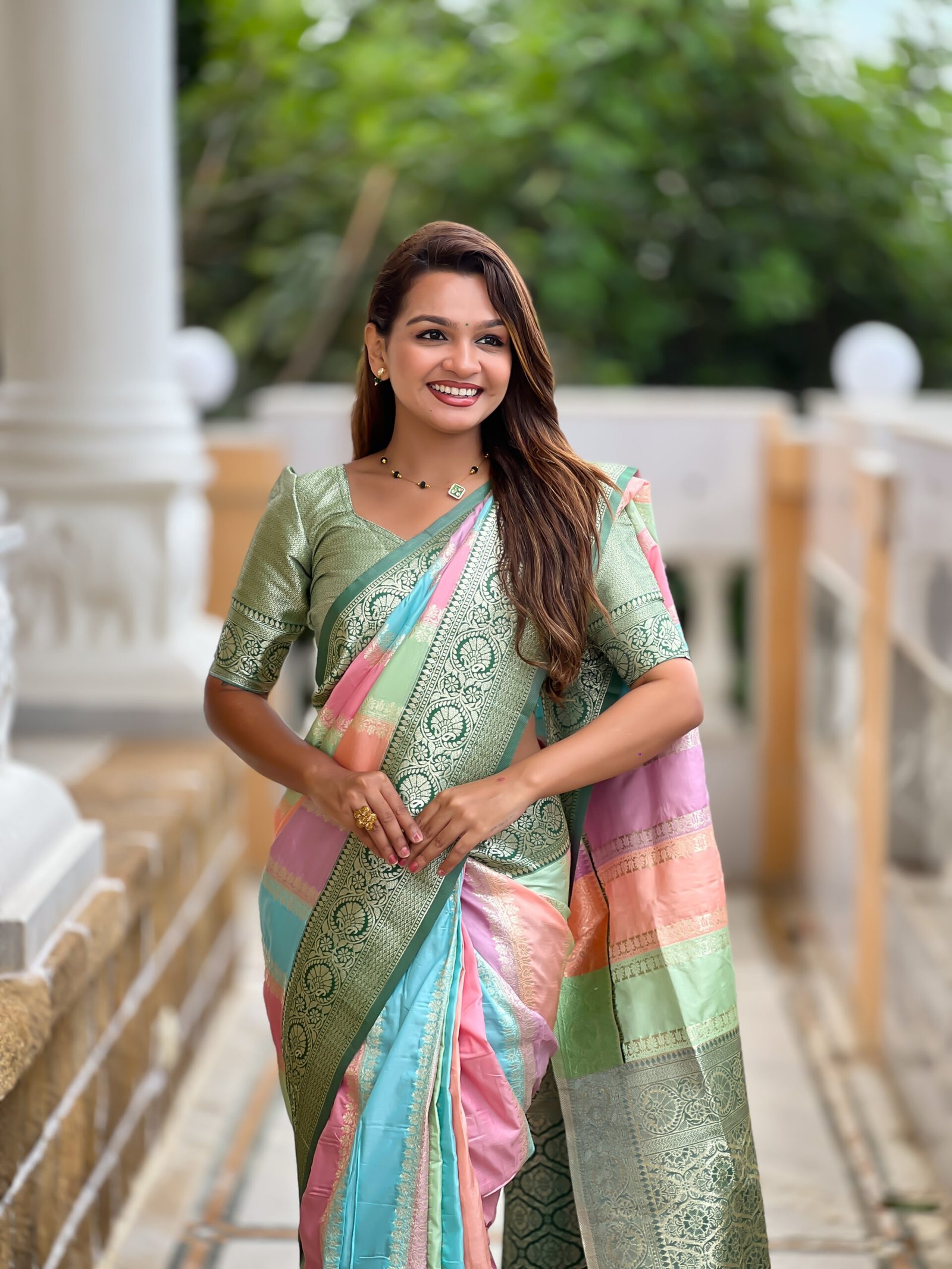 Women’s Multi Color Designer Saree with Blouse Traditional Ethnic Party & Festive Wear