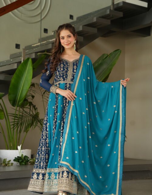 Women's Rama Color Ready to Wear Salwar Kameez Set with Dupatta Traditional Ethnic Wear