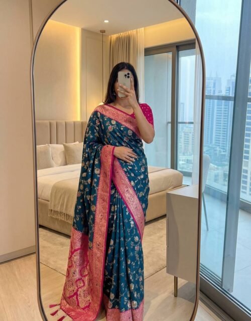 Elegant Traditional Ethnic Designer Saree For Women Wedding Festival Reception Party Wear With Blouse