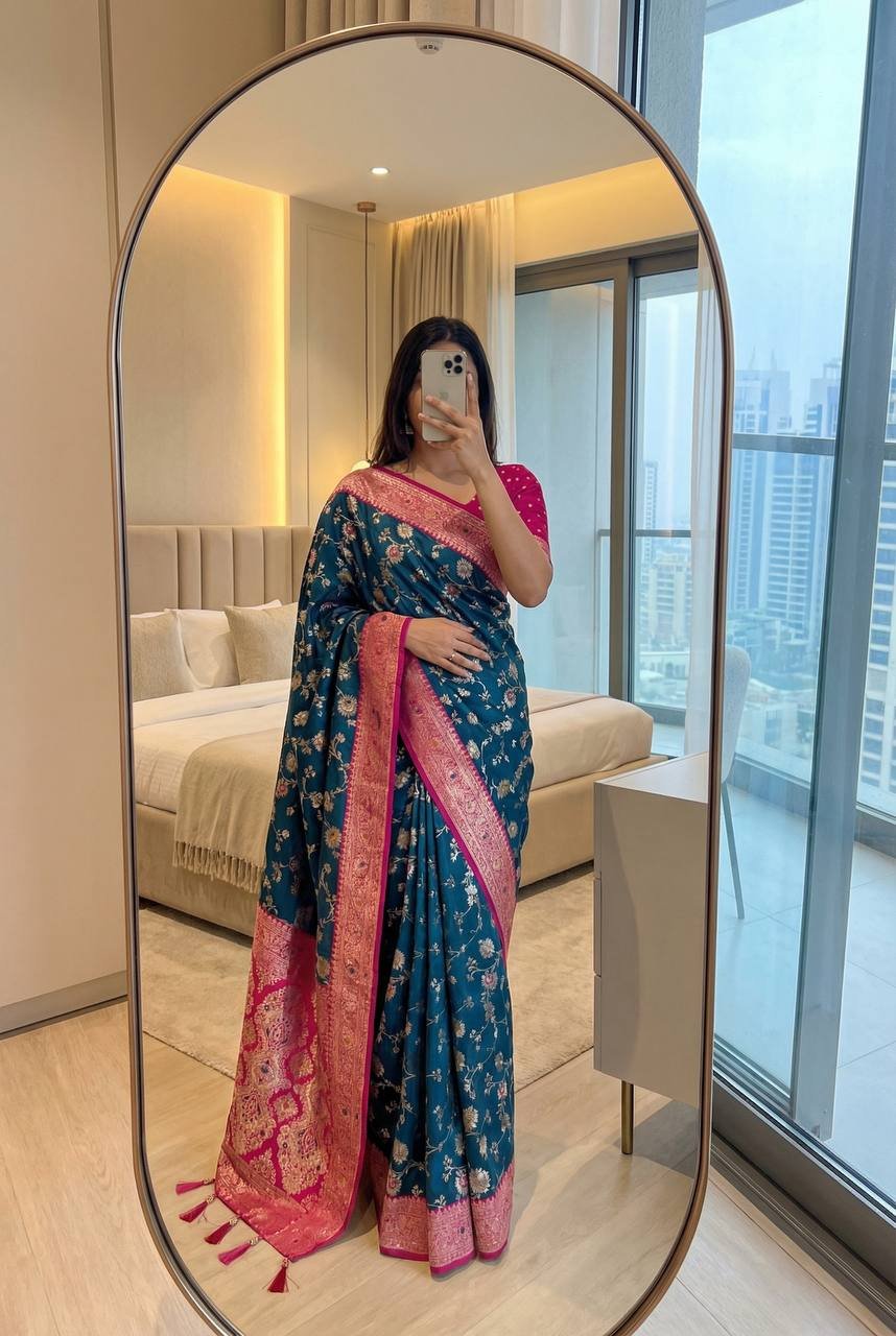 Elegant Traditional Ethnic Designer Saree For Women Wedding Festival Reception Party Wear With Blouse